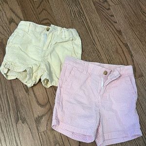 Janie & Jack Boys 18-24 month 2 pair seersucker shorts